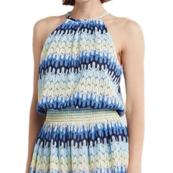 23. Ramy Brook $395 Women's Leona Knit Halter Dress Blue XL - Picture 7 of 7